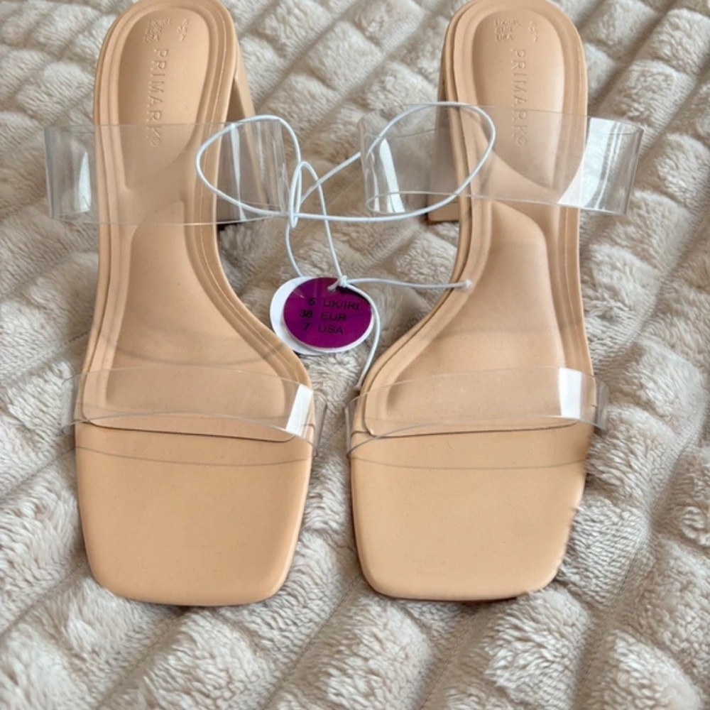 Primark Women's Clear Strap Heels - Beige